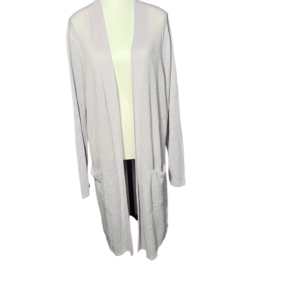 J. Jill Women’s Creamy Purple Cardigan Sweater Long